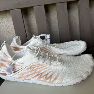 Source Unknown White and salmon barefoot Sneakers